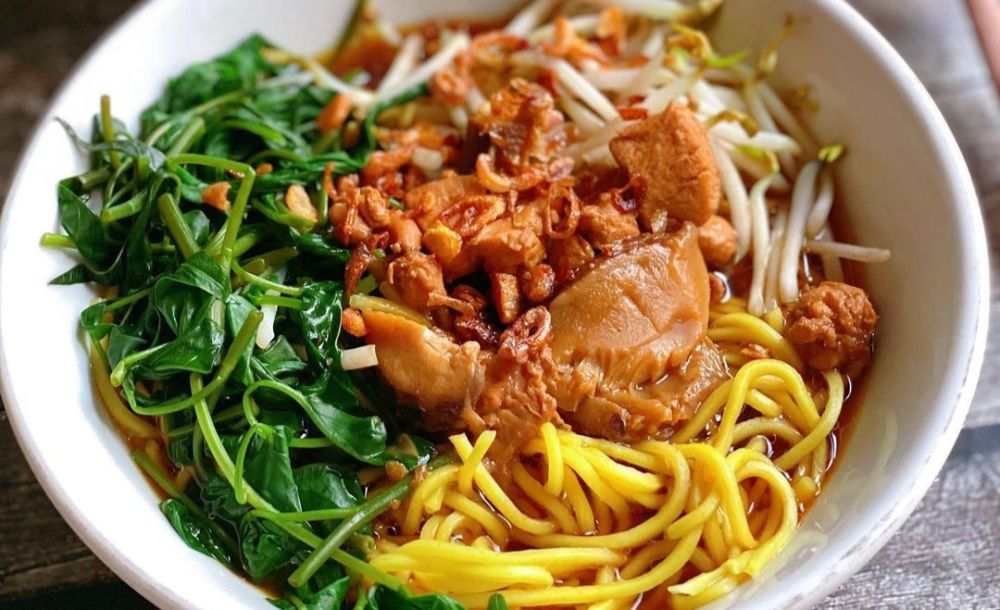 resep mie kangkung ayam